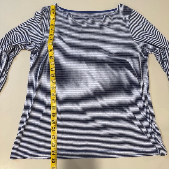 Talbots Blue Striped 3/4 Sleeve Women's Top Size Medium - Picture 6 of 7